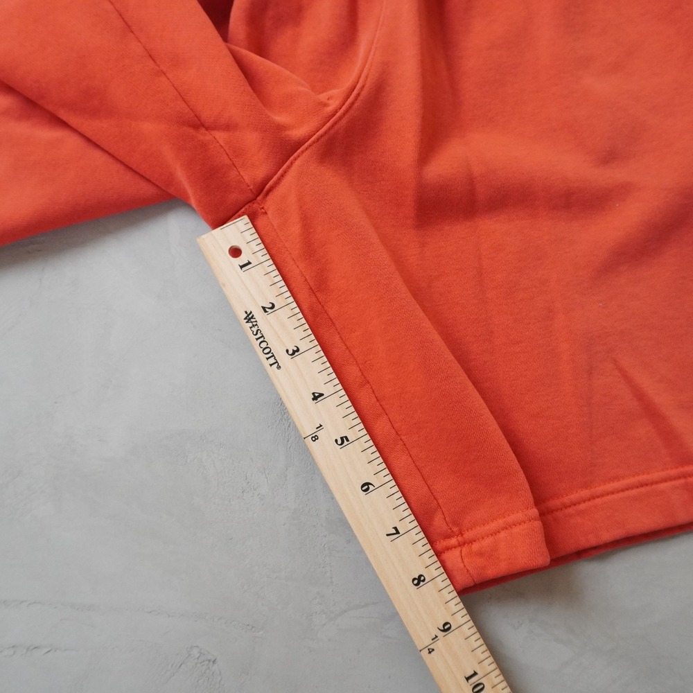 Nike Fleece Sweat Shorts Medium Mens Orange Big Swoosh Graphic Drawstring - Picture 6 of 11